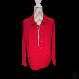 Rebecca Malone Womens Button Down Cardigan Lg